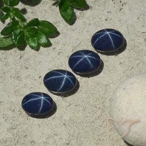 Gemme di Zaffiro stellato Blu scuro naturale da 4.57 ct, Ovale, Opaco