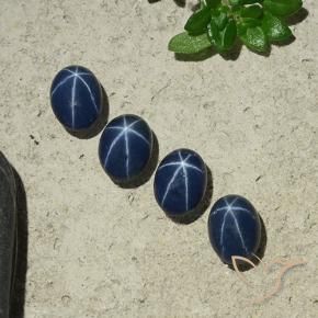 Gemme di Zaffiro stellato Blu scuro naturale da 4.05 ct, Ovale, Opaco