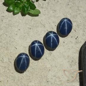 Gemme di Zaffiro stellato Blu scuro naturale da 4.05 ct, Ovale, Opaco