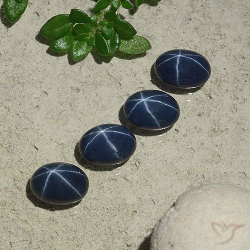 4.60ctw Naturale Blu scuro Zaffiro stellato, Ovale, Opaco