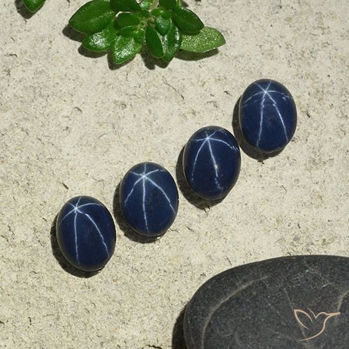 Gemme di Zaffiro stellato Blu scuro naturale da 3.86 ct, Ovale, Opaco