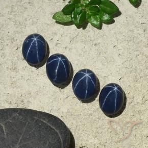 Gemme di Zaffiro stellato Blu scuro naturale da 3.86 ct, Ovale, Opaco