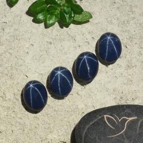 Gemme di Zaffiro stellato Blu scuro naturale da 3.86 ct, Ovale, Opaco