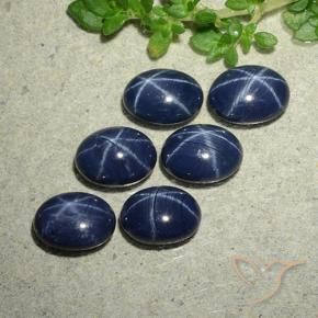 Gemme di Zaffiro stellato Blu scuro profondo naturale da 7.05 ct, Ovale, Opaco