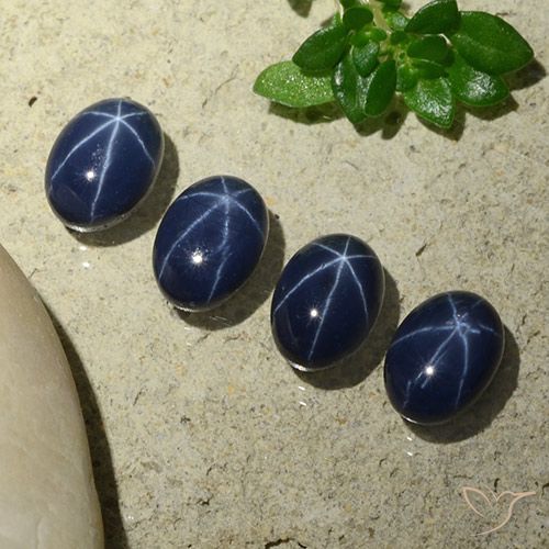 6.26ctw Naturale Blu scuro Zaffiro stellato, Ovale, Opaco