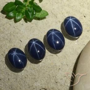 Gemme di Zaffiro stellato Blu scuro naturale da 6.26 ct, Ovale, Opaco