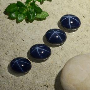 Zaffiro stellato naturale blu da 5,37 ct, taglio ovale, opaco