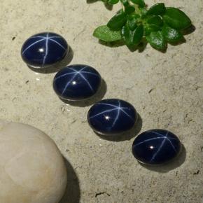 Zaffiro stellato naturale blu da 5,37 ct, taglio ovale, opaco