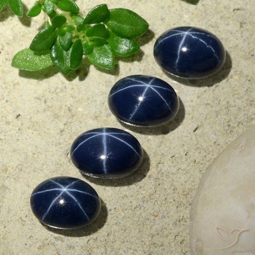 Gemme di Zaffiro stellato Blu scuro profondo naturale da 5.18 ct, Ovale, Opaco