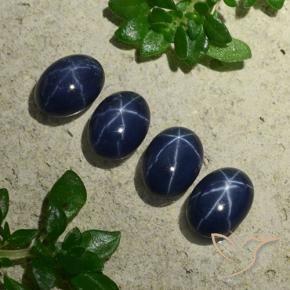 Gemme di Zaffiro stellato Blu scuro naturale da 4.39 ct, Ovale, Opaco