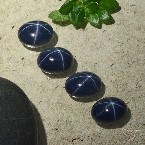 Gemme di Zaffiro stellato Blu scuro profondo naturale da 6.34 ct, Ovale, Opaco