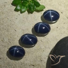 Gemme di Zaffiro stellato Blu scuro profondo naturale da 6.34 ct, Ovale, Opaco
