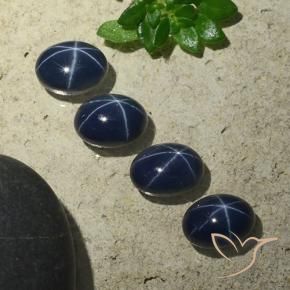 Gemme di Zaffiro stellato Blu scuro profondo naturale da 6.34 ct, Ovale, Opaco