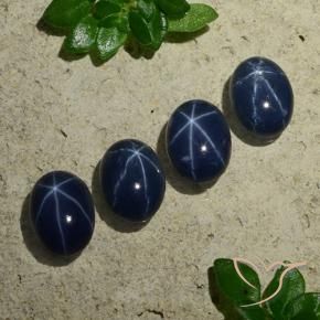 Gemme di Zaffiro stellato Blu scuro naturale da 4.08 ct, Ovale, Opaco