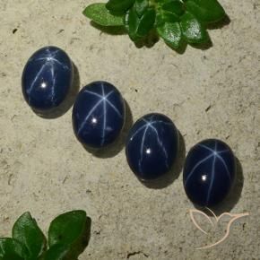 Gemme di Zaffiro stellato Blu scuro naturale da 4.08 ct, Ovale, Opaco