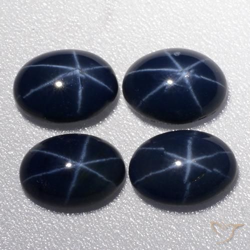 Gemme di Zaffiro stellato Blu scuro naturale da 4.29 ct, Ovale, Opaco