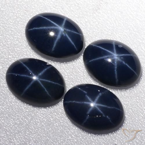 Gemme di Zaffiro stellato Blu scuro naturale da 4.29 ct, Ovale, Opaco