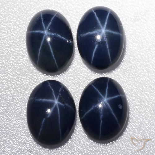 Gemme di Zaffiro stellato Blu scuro naturale da 4.29 ct, Ovale, Opaco