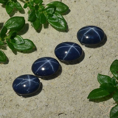 Gemme di Zaffiro stellato Blu scuro naturale da 3.82 ct, Ovale, Opaco