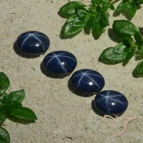Gemme di Zaffiro stellato Blu scuro naturale da 3.82 ct, Ovale, Opaco