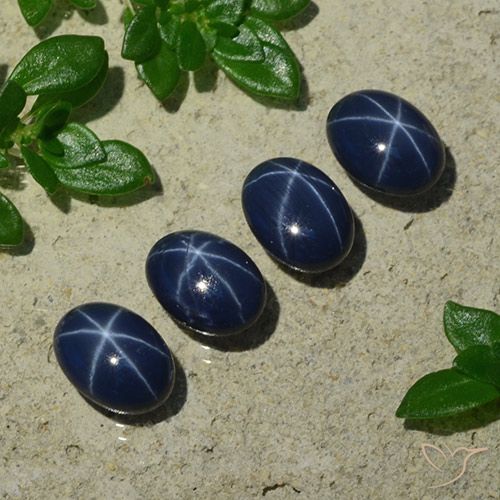Zaffiro stellato naturale blu da 5,24 ct, taglio ovale, opaco