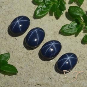 Zaffiro stellato naturale blu da 5,24 ct, taglio ovale, opaco