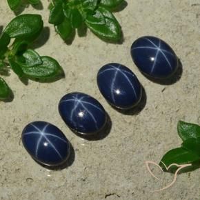 Zaffiro stellato naturale blu da 5,24 ct, taglio ovale, opaco