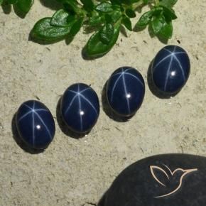 Gemme di Zaffiro stellato Blu scuro naturale da 4.38 ct, Ovale, Opaco