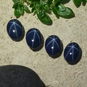 Gemme di Zaffiro stellato Blu scuro naturale da 4.38 ct, Ovale, Opaco