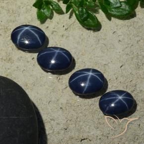 Gemme di Zaffiro stellato Blu scuro naturale da 3.34 ct, Ovale, Opaco