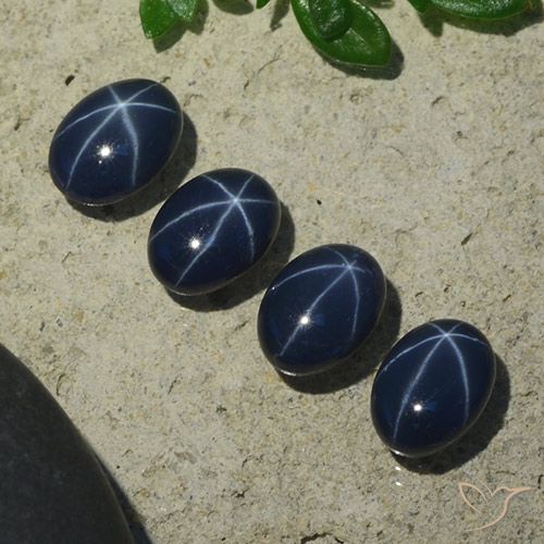 Gemme di Zaffiro stellato Blu scuro naturale da 5.37 ct, Ovale, Opaco