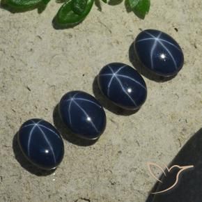 Gemme di Zaffiro stellato Blu scuro naturale da 5.37 ct, Ovale, Opaco