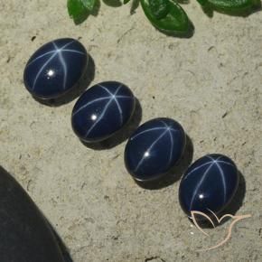 Gemme di Zaffiro stellato Blu scuro naturale da 5.37 ct, Ovale, Opaco