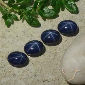 Gemme di Zaffiro stellato Blu scuro naturale da 4.95 ct, Ovale, Opaco