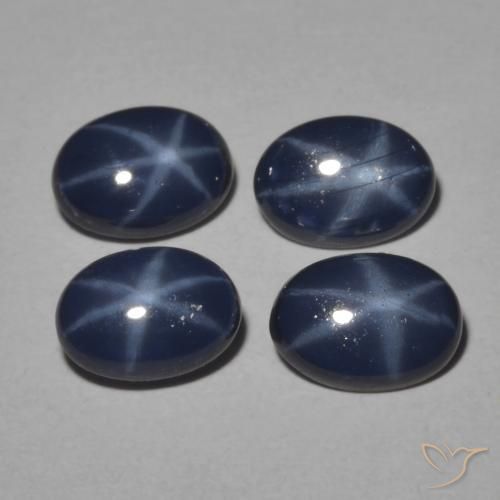 Gemme di Zaffiro stellato Blu scuro naturale da 3.73 ct, Ovale, Opaco