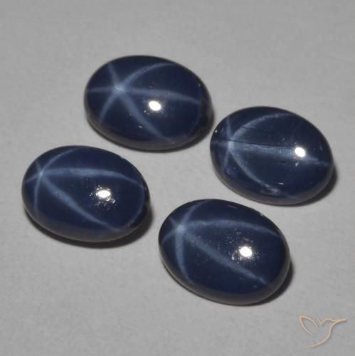 Gemme di Zaffiro stellato Blu scuro naturale da 3.73 ct, Ovale, Opaco