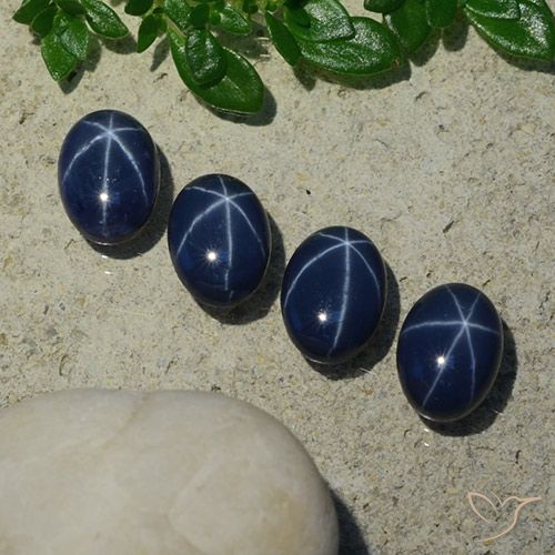 4.99ctw Naturale Blu scuro profondo Zaffiro stellato, Ovale, Opaco