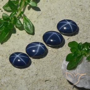 Gemme di Zaffiro stellato Blu scuro naturale da 4.08 ct, Ovale, Opaco