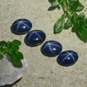 Gemme di Zaffiro stellato Blu scuro naturale da 4.08 ct, Ovale, Opaco