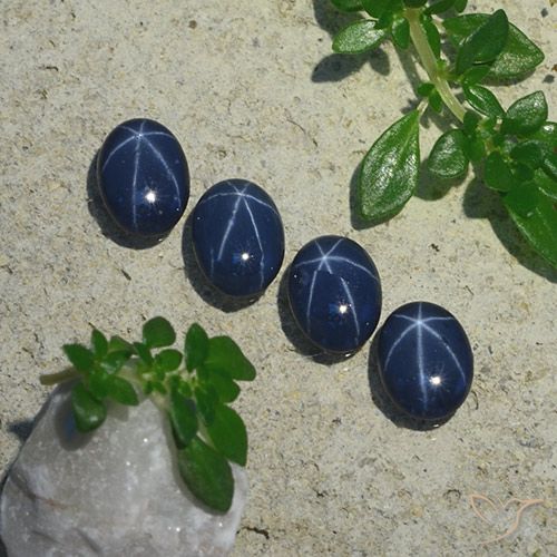 Gemme di Zaffiro stellato Blu scuro naturale da 3.24 ct, Ovale, Opaco