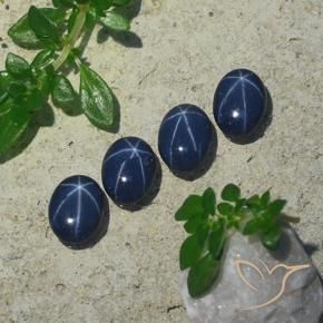 Gemme di Zaffiro stellato Blu scuro naturale da 3.24 ct, Ovale, Opaco