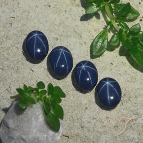 Gemme di Zaffiro stellato Blu scuro naturale da 3.24 ct, Ovale, Opaco