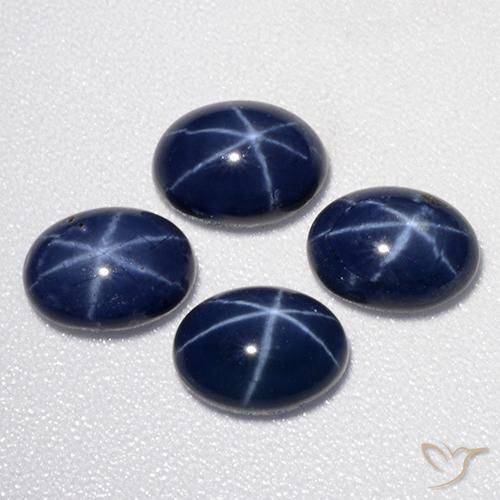 Gemme di Zaffiro stellato Blu scuro naturale da 5.13 ct, Ovale, Opaco
