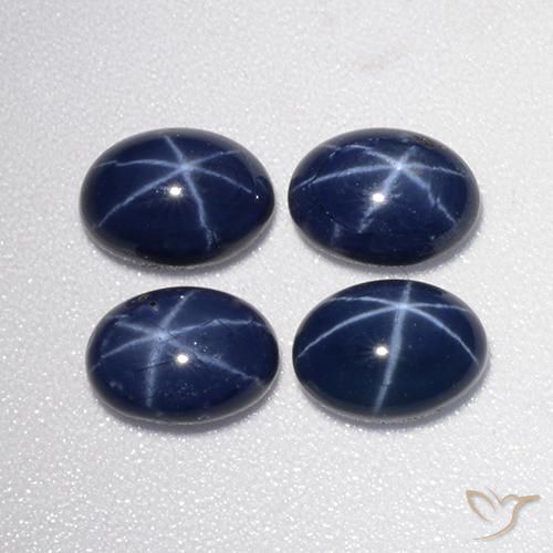 Gemme di Zaffiro stellato Blu scuro naturale da 5.13 ct, Ovale, Opaco