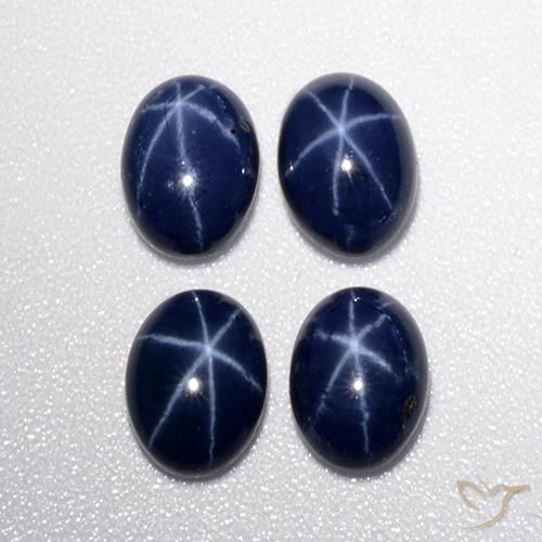 Gemme di Zaffiro stellato Blu scuro naturale da 5.13 ct, Ovale, Opaco