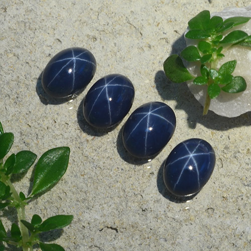 Zaffiro stellato naturale blu da 5,20 ct, taglio ovale, opaco