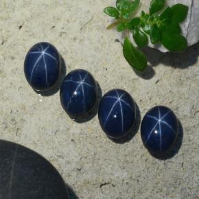 Zaffiro stellato naturale blu da 5,06 ct, taglio ovale, opaco