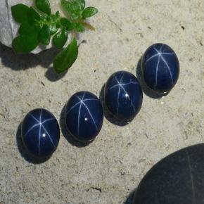 Zaffiro stellato naturale blu da 5,06 ct, taglio ovale, opaco