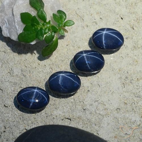 4.71ctw Naturale Blu scuro Zaffiro stellato, Ovale, Opaco