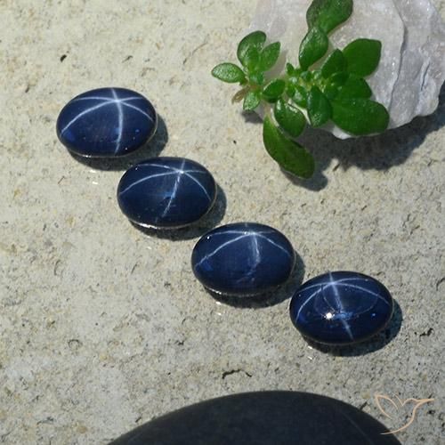 Gemme di Zaffiro stellato Blu scuro naturale da 4.71 ct, Ovale, Opaco